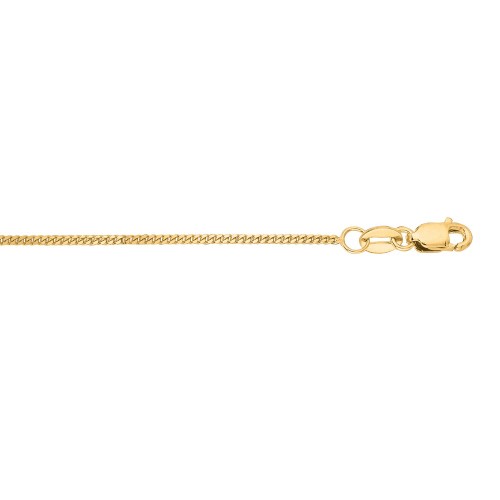 14k Yellow Gold 1.0 Mm Gourmette Chain Necklace - O Ring Clasp - Length: 16 to 20