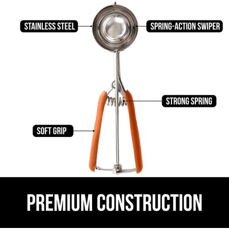 Premium Stainless Steel  Spring-Loaded Scoop for Fruit  Cookie and Ice Cream