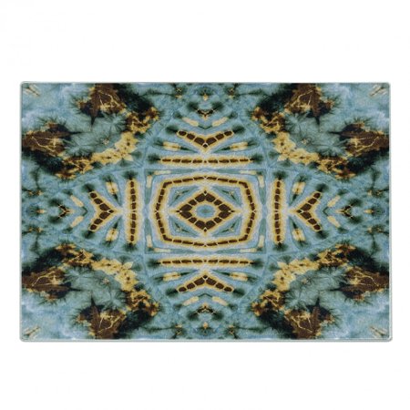 Hippie Cutting Board  Close up Effect Hippie Motif Maya Clan in Dirt Tones Counter Culture Print  Decorative Tempered Glass Cutting and Serving Board 