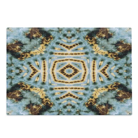 Hippie Cutting Board  Close up Effect Hippie Motif Maya Clan in Dirt Tones Counter Culture Print  Decorative Tempered Glass Cutting and Serving Board 