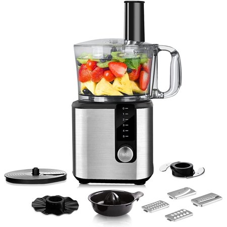 8 Cup Food Processor - 7-in-1 Multifunctional Food Processor Vegetable Chopper  750W  5 Variable Speeds & Pulse for Chopping  Slicing  Fine/Coarse Gra