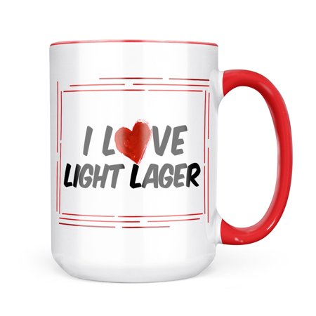 Neonblond I Love Light Lager Beer Mug Gift for Coffee Tea Lovers
