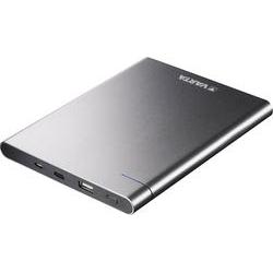 Varta Slim Power Bank 18000mAh Powerbank 18000 MAh LiPo Micro USB Silber Statusanzeige