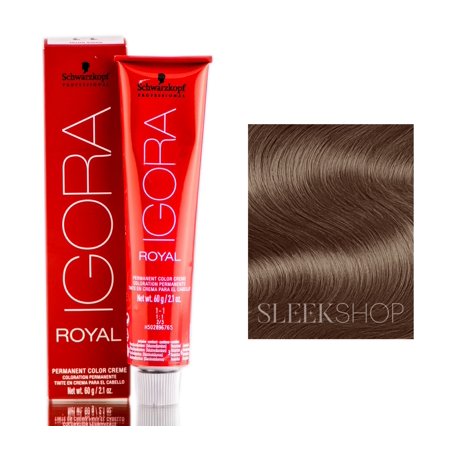 7-55 Medium Blonde Gold Extra   Schwarzkopf Professional Igora Royal Permanent Hair Color Creme Dye (2.1 Oz) Hair - Pack of 1 W/ Sleek Teasing Comb
