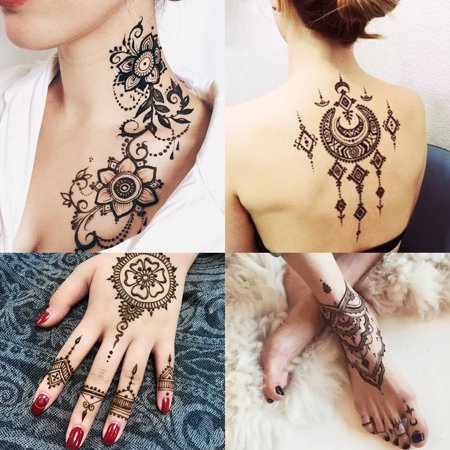 12 Pcs Temporary Tattoo Kit Srt Temporary Body Art Tattoo Decal Set Safe Waterproof Accessories