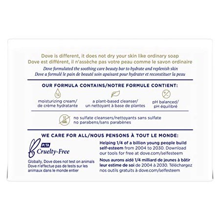 Dove  Care Moisturizing Beauty Sensitive Skin with Calendula Effectively Washes Away Hydrating Replenishing Skin Care Oz 3.75 Ounce