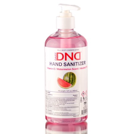 16 Oz   Daisy DND Watermelon Scent Hand Sanitizer (Vitamin E & 75% Alcohol)  Daisy Hair Scalp - Pack of 2 W/ Sleek Teasing Comb