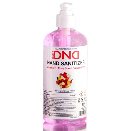 16 Oz   Daisy DND Rose Scent Hand Sanitizer (Vitamin E & Alcohol 75%)  Daisy Hair Scalp - Pack of 2 W/ Sleek Teasing Comb