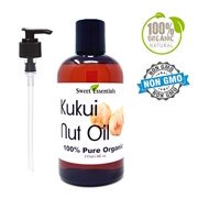 100% Organic Kukui Nut Oil | Imported from Hawaii | Various Sizes | 100% Pure | Cold-Pressed | Natural Moisturizer for Skin  Hair and Face | by Sweet 