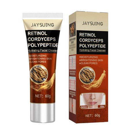 Catinbow Retinol Cordyceps Polypeptide Facial Cleanser Gentle Natural Facial Cleanser Moisturizing Face Wash for Dull Skin Sensitive and Fragile Skin 