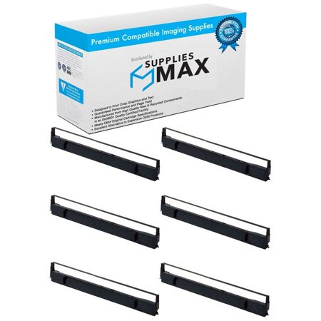 SuppliesMAX Compatible Replacement for Unisys DU-1070 Black Printer Ribbons (6/PK) (19-1128-875)