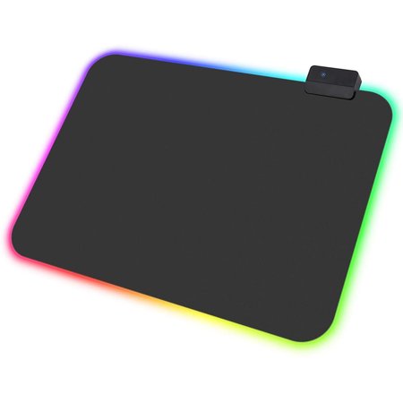 Large RGB Gaming Mouse Pad - 8 Light Modes Extended Computer Keyboard Mat with Durable Stitched Edges and Non-Slip Rubber Base  Mouse Pad for Gamer 35