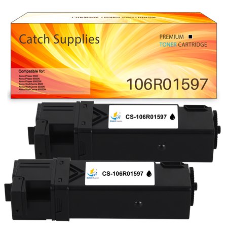 Catch Supplies 2-Pack Compatible Toner for Xerox 106R01597 Work with Phaser 6500 6500N 6500DN WorkCentre 6505 6505N 6505DN Printer Ink (Black)