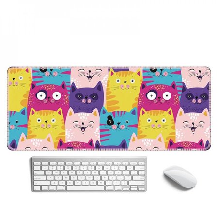 Gaming Mouse Pad  Extended Mouse Pad  Large Computer Keyboard Mouse Mat Desk Pad with Non-Slip Base and Stitched Edge for Home Office Gaming Work  35.