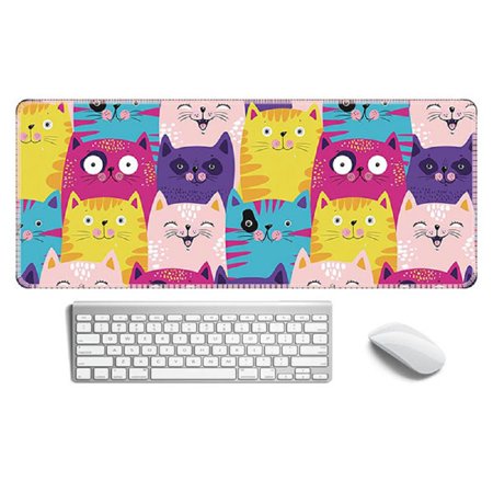 Extended Gaming Mouse Pad with Stitched Edges  Large Mousepad with Premium-Textured Cloth  Non-Slip Rubber Base  Waterproof Keyboard Pad  Desk Mat for