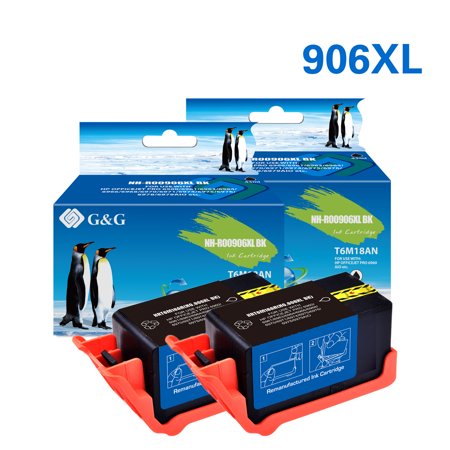 G&G 906XL Ink Cartridge Used for OfficeJet 6962 OfficeJet Pro 6960 6963 6964 6978 6975 6974 Black  Total 2-Pack