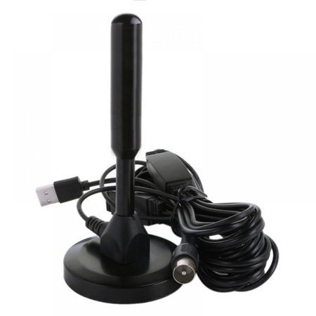 MEROTABLE 200 Mile Range Indoor USB Antenna TV Digital HD Skywire TV 1080P 4K 16ft Coax Cable Black