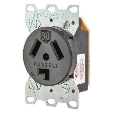 9303 30A Single Receptacle 125/250Vac 10-30R Bk