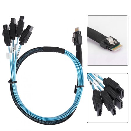 ESTINK Server Data Line MINI SAS Cable 12Gbps Connecting Line MINI SAS 38p SFF‑8654 to 4 X Server Data Transmission Cable