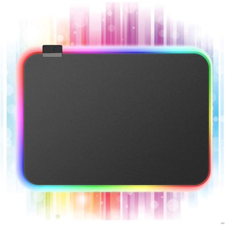 Large RGB Gaming Mouse Pad - 14 Light Modes Extended Computer Keyboard Mat with Durable Stitched Edges and Non-Slip Rubber Base  High-Performance Mous