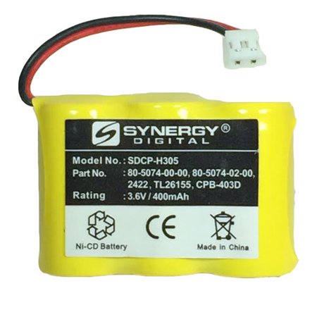 GE 2-6755 Cordless Phone Battery Ni-CD  3.6 Volt  400 MAh - Ultra Hi-Capacity - Replacement for Rechargeable Battery