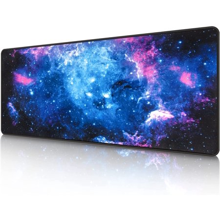 Large Gaming Mouse Pad with Stitched Edges Extended Mousepad Durable Non-Slip Natural Rubber Base Washable Keyboard Pad Desk Pad for Gamer Office & Ho