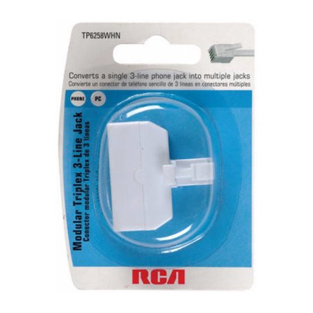 (Pack of 2)  Audiovox TP6258WHR Triplex 3 Line Jack Plug WhatUDAB-7681