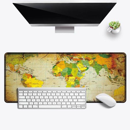 Map Gaming Mouse Pad  Extended Mouse Pad  XXL Large Big Computer Keyboard Mouse Mat Desk Pad with Non-Slip Base and Stitched Edge