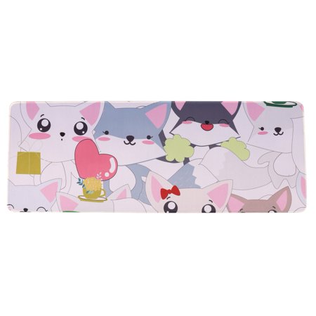 SUPERHOMUSE Cute Animal Pattern Gaming Mouse Pad  Extended Mouse Pad  Large Big Computer Keyboard Mouse Mat Desk Pad with Non-Slip Base and Stitched E
