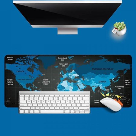 Map Gaming Mouse Pad  Extended Mouse Pad  XXL Large Big Computer Keyboard Mouse Mat Desk Pad with Non-Slip Base and Stitched Edge for Home Office Gami