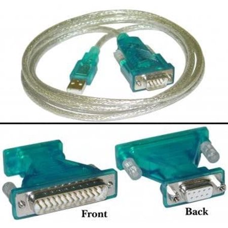 USB to Serial Cable Type a Male to Db9/db25 Male 6 Ft PL-9303 Chipset ( 5 PACK )