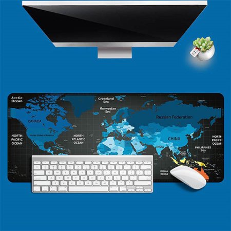 Map Gaming Mouse Pad  Extended Mouse Pad  XXL Large Big Computer Keyboard Mouse Mat Desk Pad with Non-Slip Base and Stitched Edge for Home Office Gami