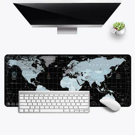 Hazel Tech Map Gaming Mouse Pad  Extended Mouse Pad  XXL Large Big Computer Keyboard Mouse Mat Desk Pad with Non-Slip Base and Stitched Edge