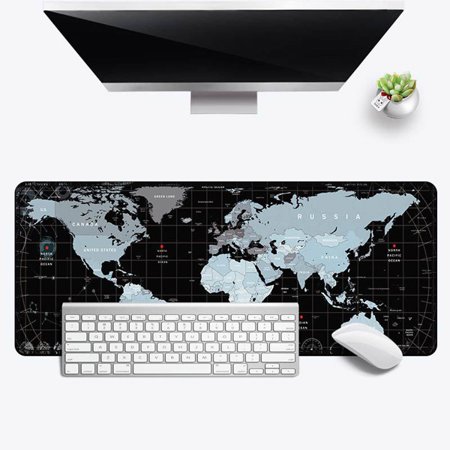 SweetCandy Map Gaming Mouse Pad  Extended Mouse Pad  XXL Large Big Computer Keyboard Mouse Mat Desk Pad with Non-Slip Base and Stitched Edge