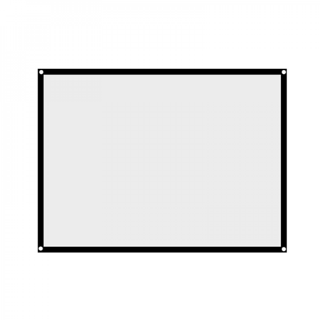 Foldable 16:9 Projector Screen Cloth High Brightness Reflective Projector Screen for Home Outdoor Office Black 60 Inch