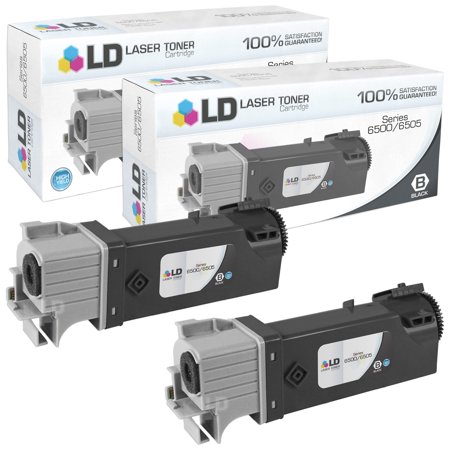 LD Compatible Xerox 106R1597 Black Toner Set of 2 for Phaser 6500  6500/DN  6500N & WorkCentre 6505 (3 000 Page Yield)