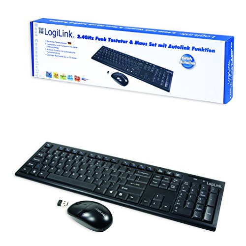 LogiLink ID0104 Keyboard Mouse Included Office RF Wireless QWERTZ Blac