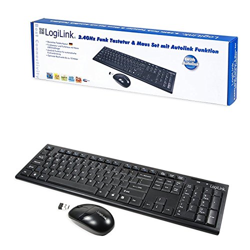 LogiLink ID0104 Keyboard Mouse Included Office RF Wireless QWERTZ Blac thumbnail