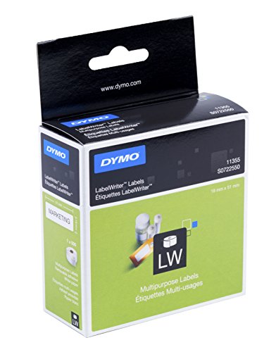 Dymo 11355 (S0722550) Original Label Tape (19mm X 51mm) Black on White