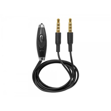 Stereo Handsfree 3.5mm AUX Cable with Microphone and Phone Answer Button for HTC Windows Phone 8X HTC 6990 HTC Zenith(at & T  T Mobile  Verizon) - Bla