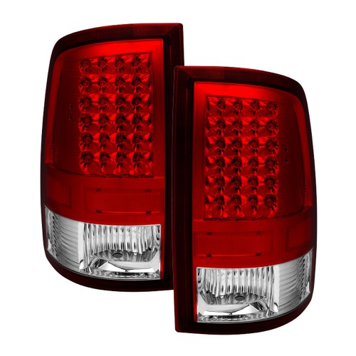 2009-2017 Dodge Ram 1500 2500 3500 Red Clear LED Tail Lights Signal Brake Lamps 2010 2011 2012 2013 2014 2015 2016 09 10 11 12 13 14 15 16 17