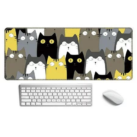 Extended Gaming Mouse Pad with Stitched Edges  Large Mousepad with Premium-Textured Cloth  Non-Slip Rubber Base  Waterproof Keyboard Pad  Desk Mat for