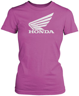 HONDA COLLECTION 54-7263 Honda Womens Big Wing Short-Sleeve T-Shirt/Tee, Pink, Large