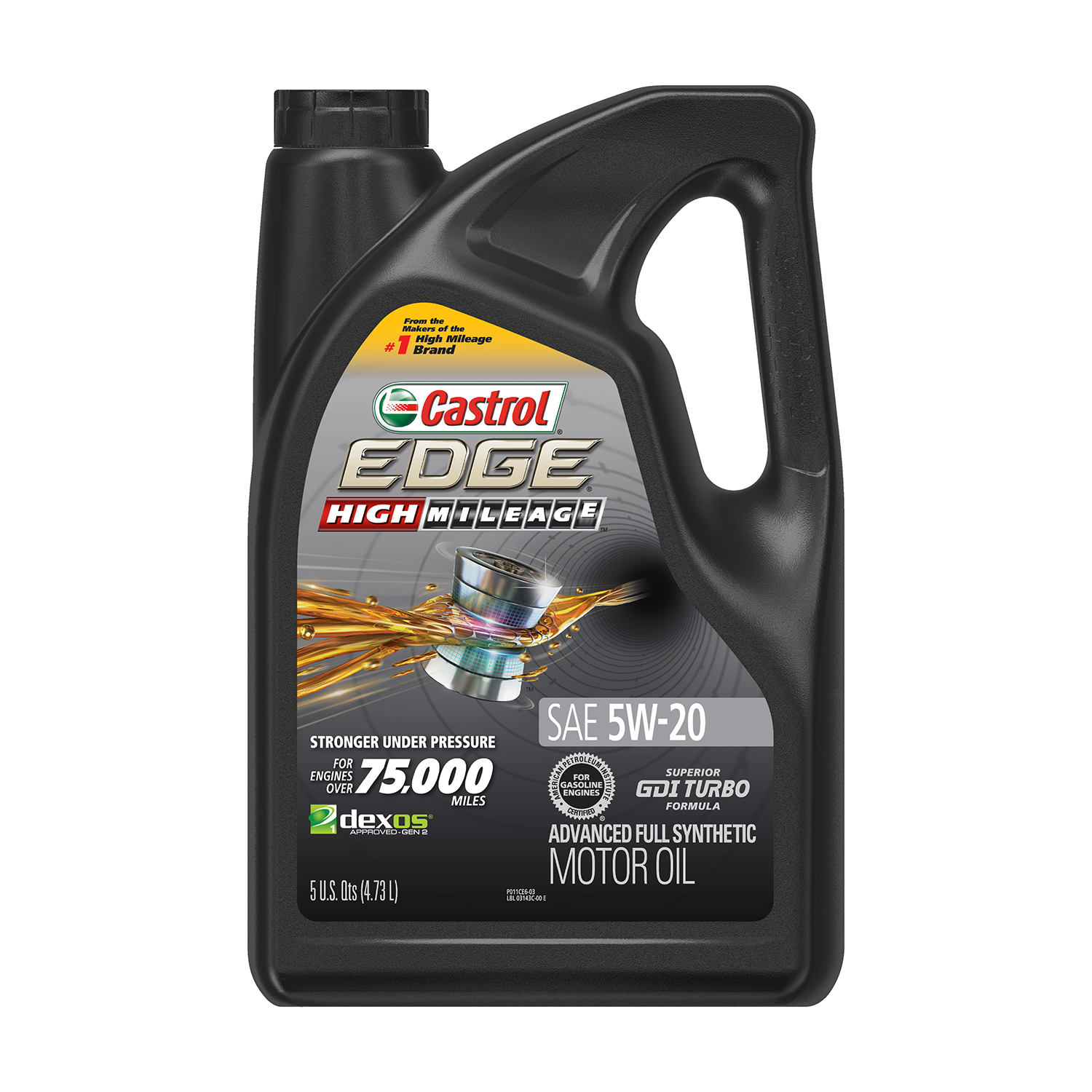 EDGE High Mileage 5W-20 Advanced Full Synthetic Motor Oil, 5-qt