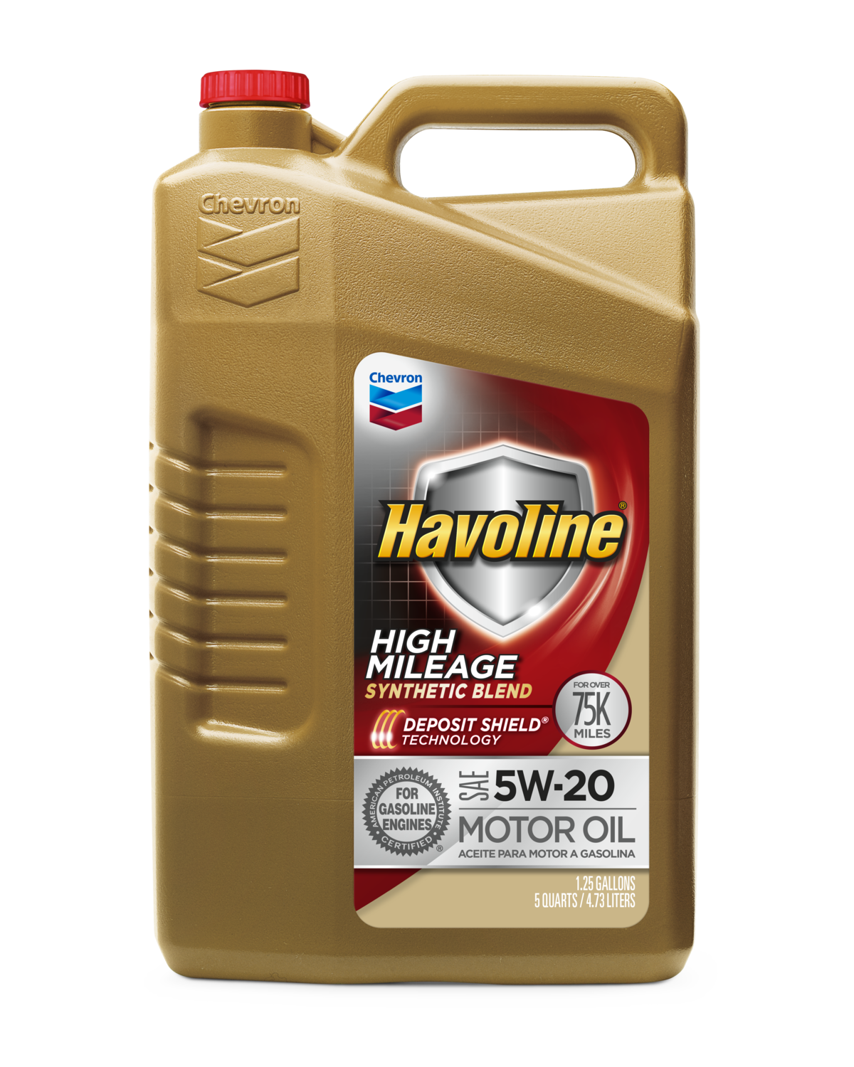 Chevron Havoline High Mileage 5W-20 Motor Oil 5Q