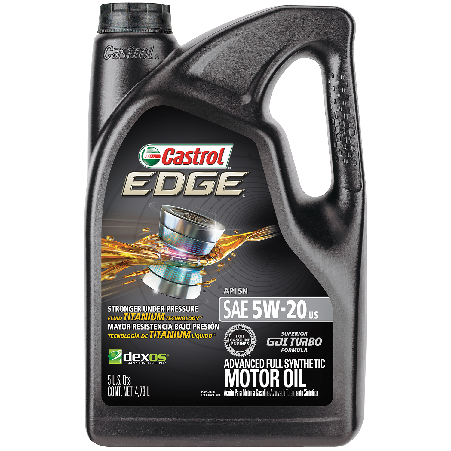 Castrol EDGE 5W-20 Advanced Full Synthetic Motor Oil, 5 QT