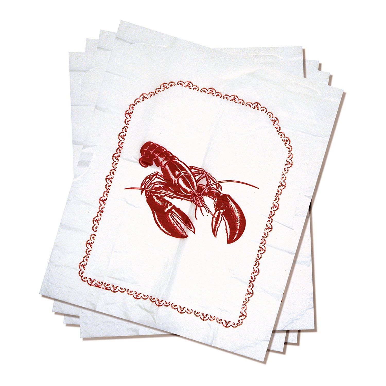 Norpro Lobster Disposable Bibs Crab Seafood Clambake Set of 4 Plastic 15