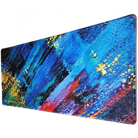 Large Gaming Mouse Pad with Stitched Edges  Extended Mousepad with Superior Micro-Weave Cloth  Non-Slip Base  Water Resist Keyboard Pad for Gamer  Off