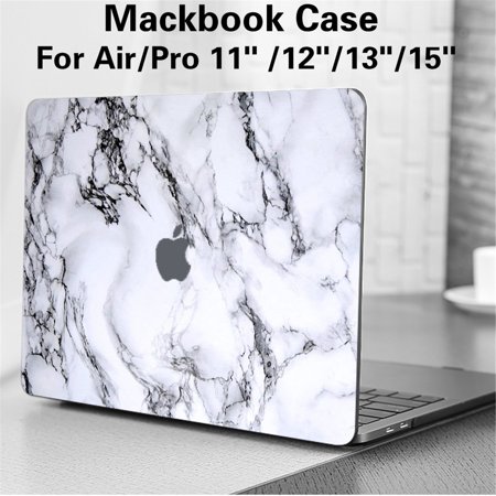 New for Macbook Pro 13 -A2251/2289 Case 2 in 1 Marble Hard Case + Bottom Cover for Macbook Air Pro 11 12 13 15    - Black