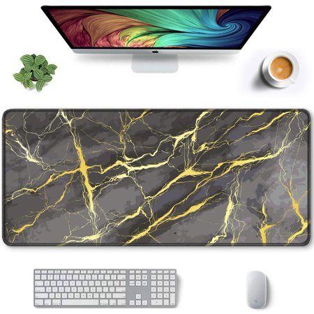 Large Mouse Pad  Full Desk XXL Extended Gaming Mouse Pad 35  X 15   Waterproof Desk Mat with Stitched Edges  Non-Slip Laptop Computer Keyboard Mousepa